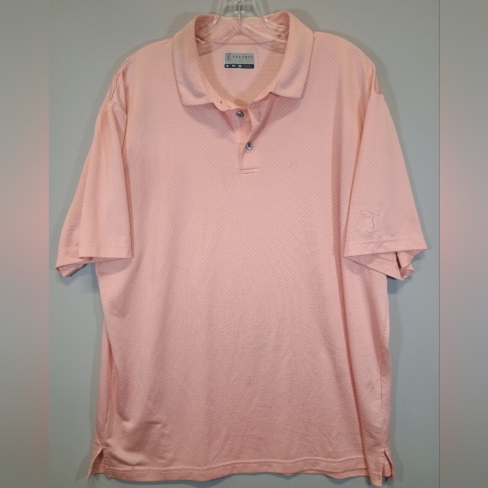 PGA TOUR Men’s XL Peach Performance Golf Polo Shirt Lightweight Athletic